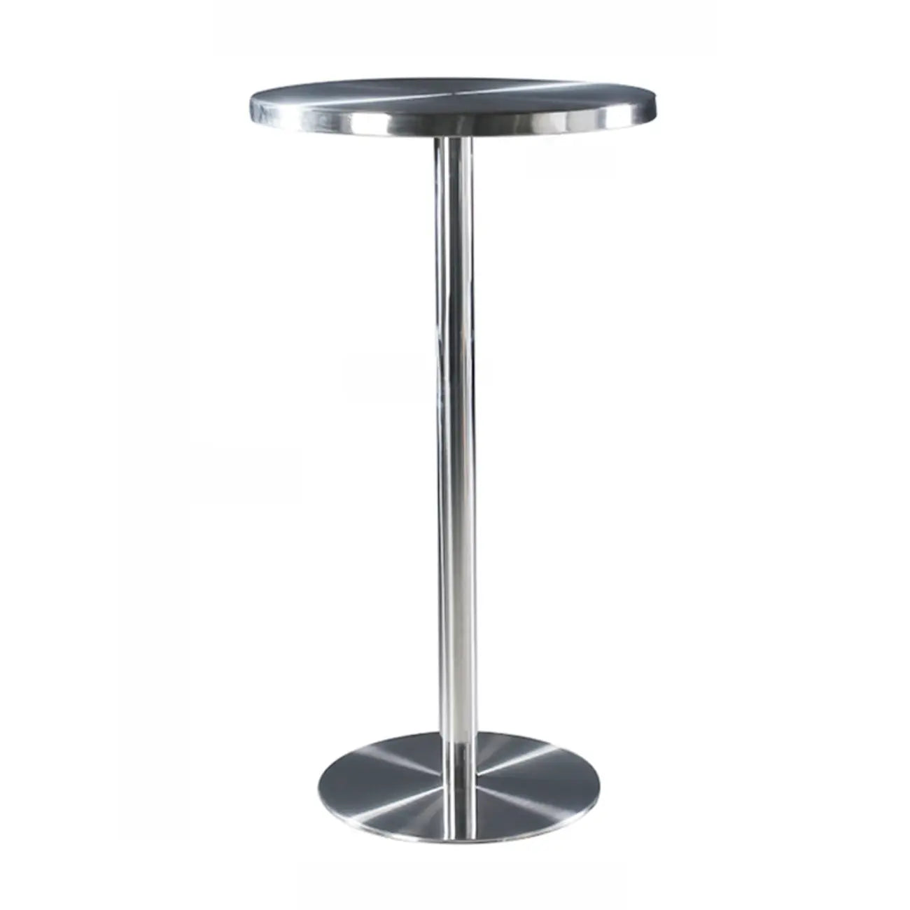 Table de bar industrielle en acier inoxydable argenté