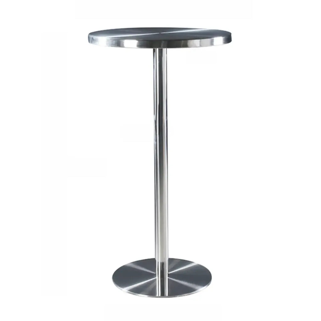 Table de bar industrielle en acier inoxydable argenté