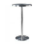 Table de bar industrielle en acier inoxydable argenté