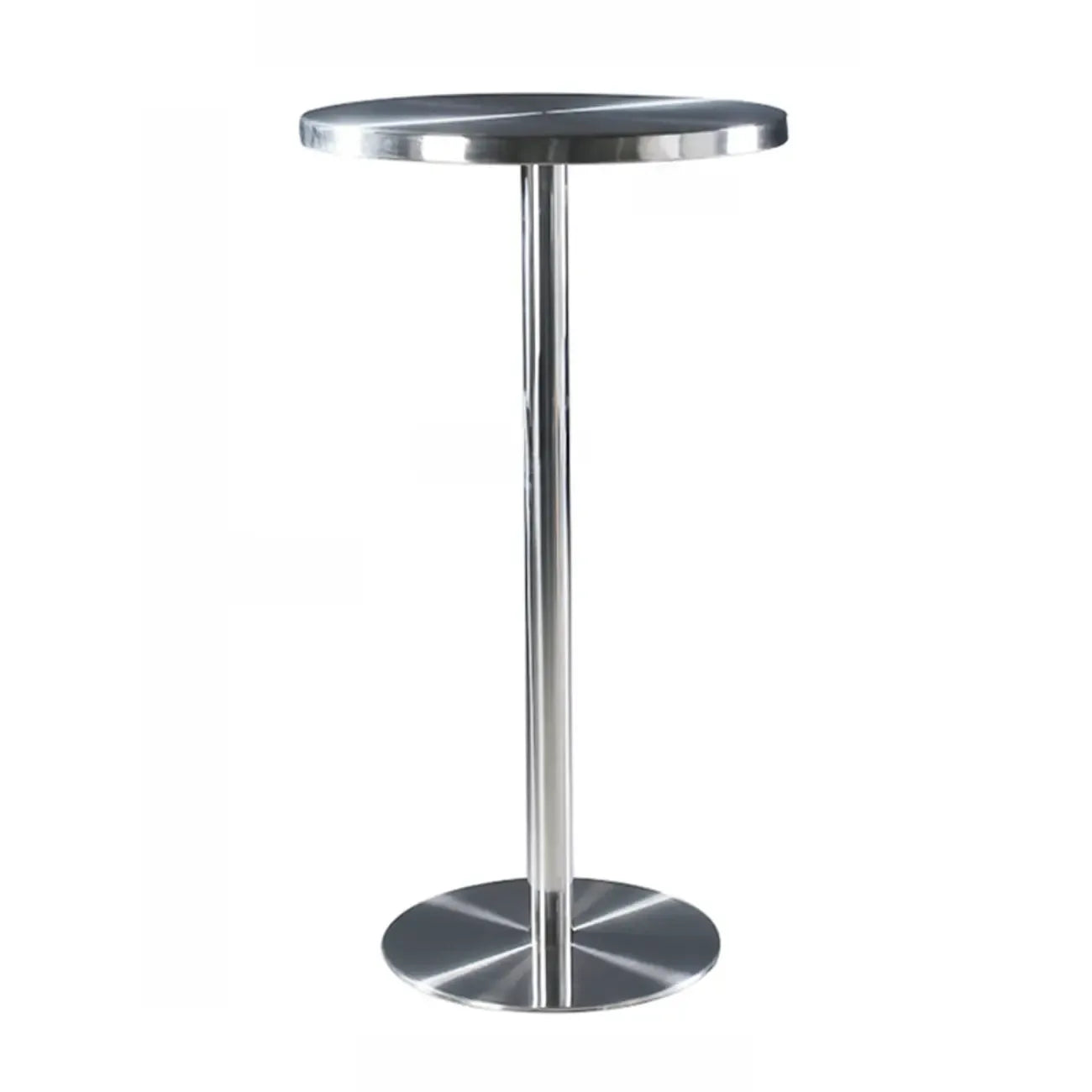 Table de bar industrielle en acier inoxydable argenté