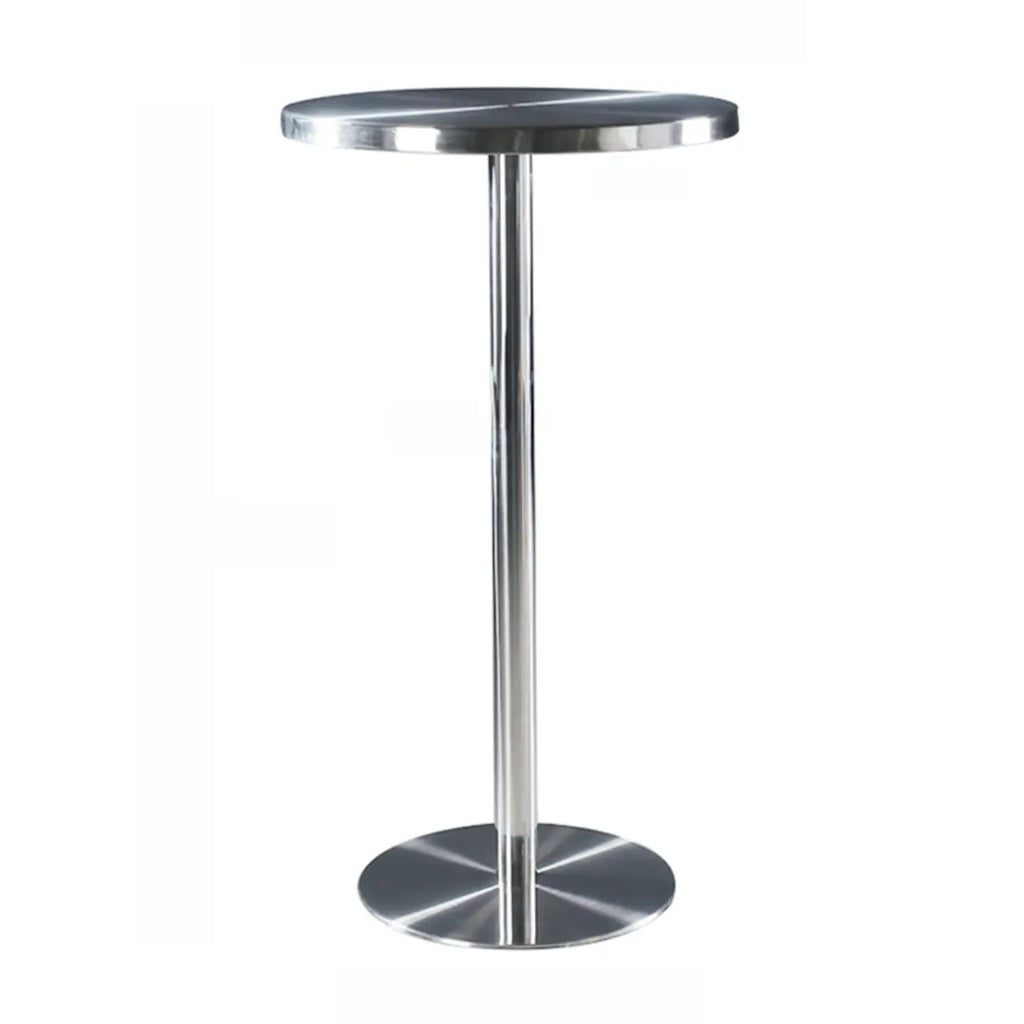 Table de bar industrielle en acier inoxydable argenté