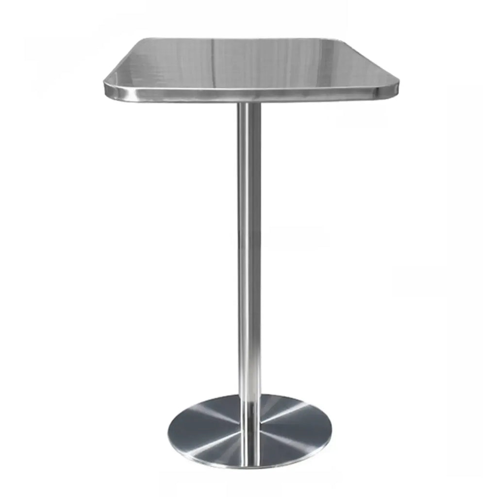 Table de bar industrielle en acier inoxydable argenté