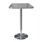 Table de bar industrielle en acier inoxydable argenté