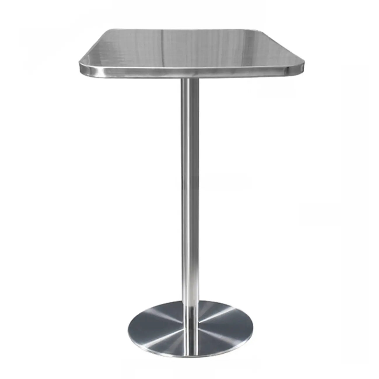 Table de bar industrielle en acier inoxydable argenté