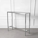 Table de bar industrielle en acier inoxydable argenté