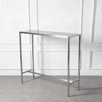 Table de bar industrielle en acier inoxydable argenté
