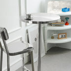 Table de bar industrielle en acier inoxydable argenté