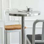 Table de bar industrielle en acier inoxydable argenté