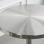 Table de bar industrielle en acier inoxydable argenté