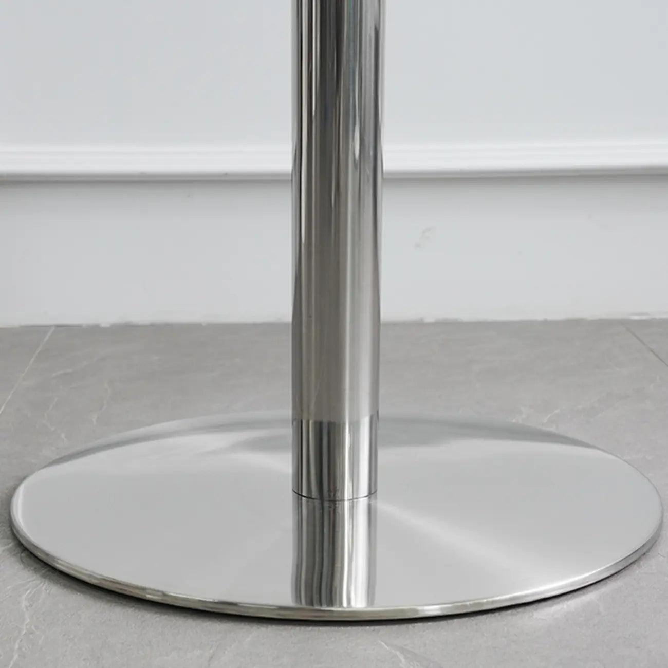 Table de bar industrielle en acier inoxydable argenté