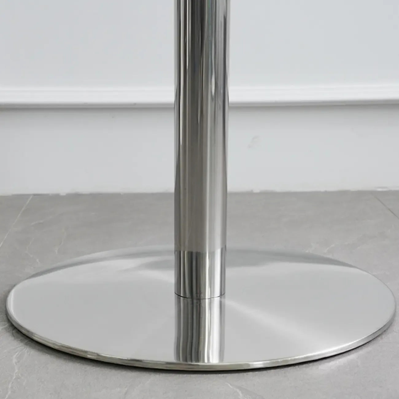 Table de bar industrielle en acier inoxydable argenté