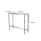 Table de bar industrielle en acier inoxydable argenté