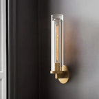 Applique murale moderne cylindrique en métal et cristal, mini-lumière