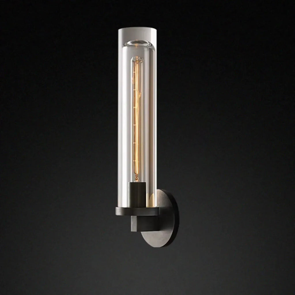 Applique murale moderne cylindrique en métal et cristal, mini-lumière