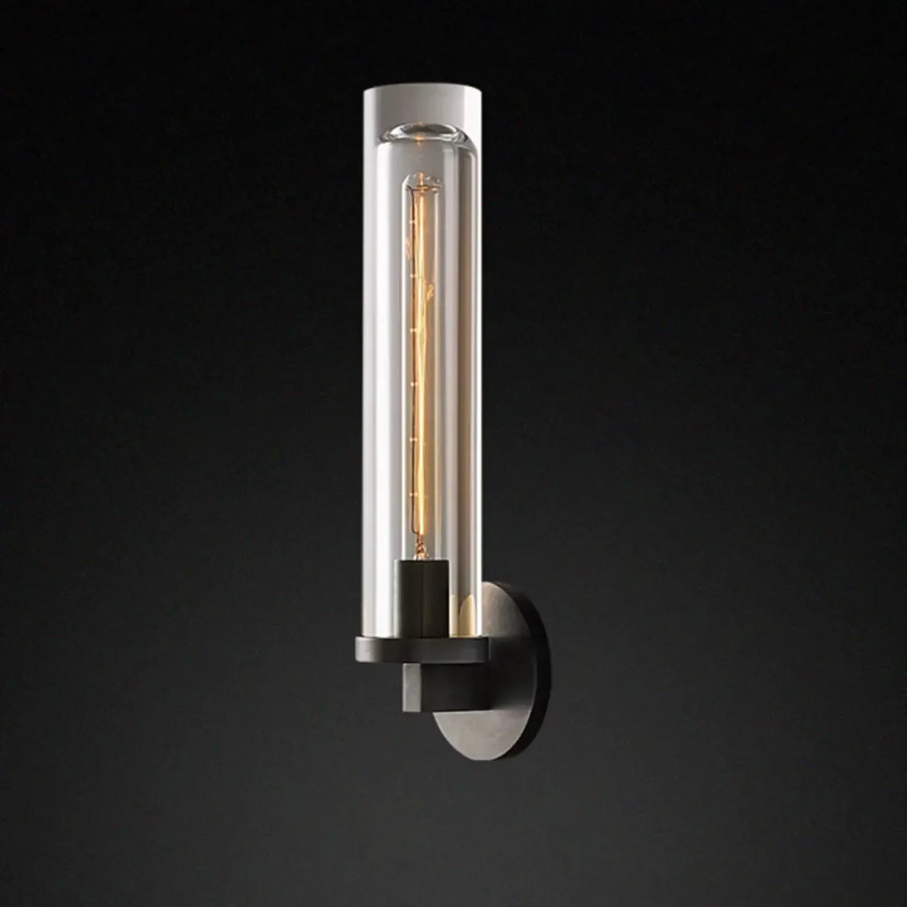 Applique murale moderne cylindrique en métal et cristal, mini-lumière