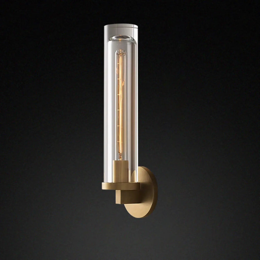 Applique murale moderne cylindrique en métal et cristal, mini-lumière