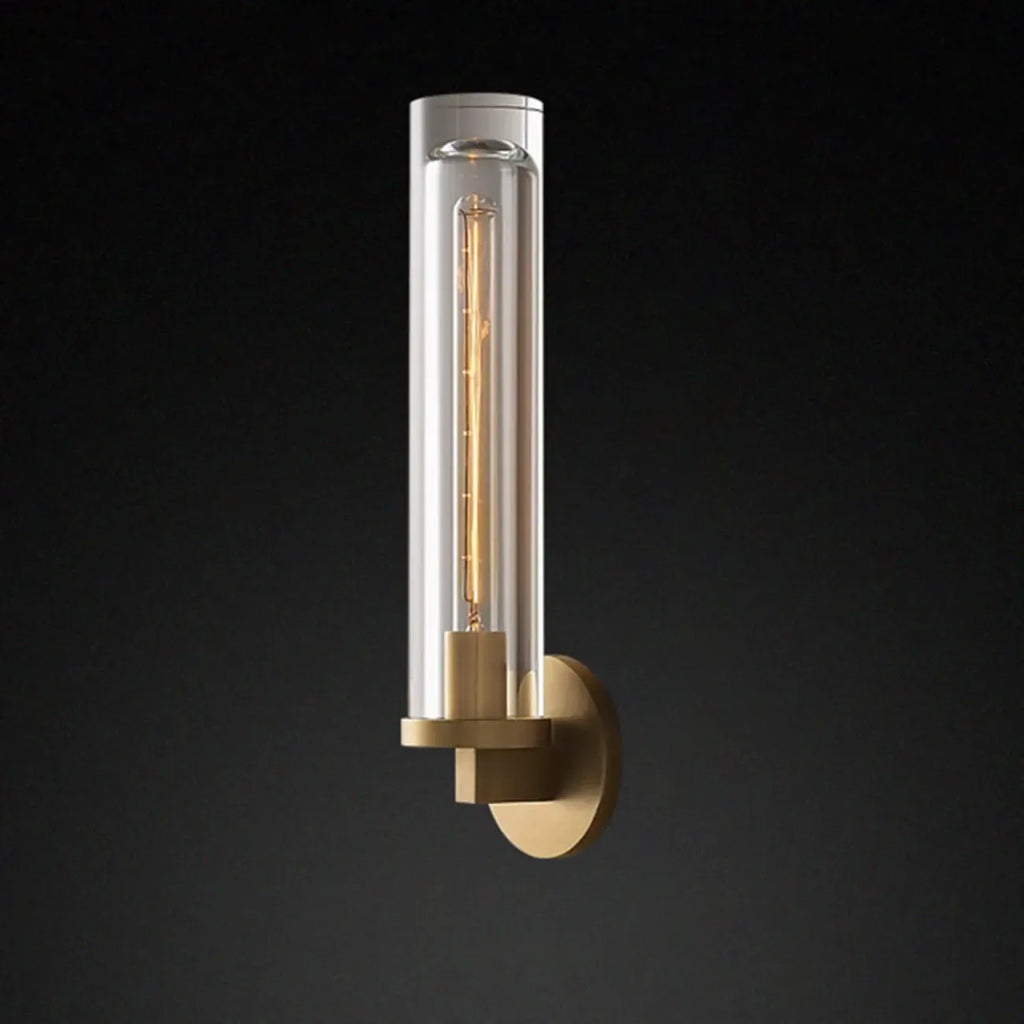 Applique murale moderne cylindrique en métal et cristal, mini-lumière