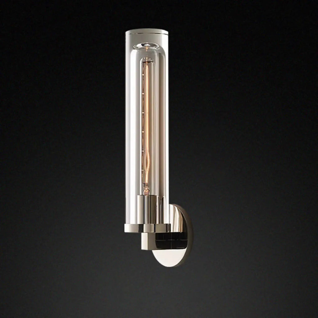 Applique murale moderne cylindrique en métal et cristal, mini-lumière
