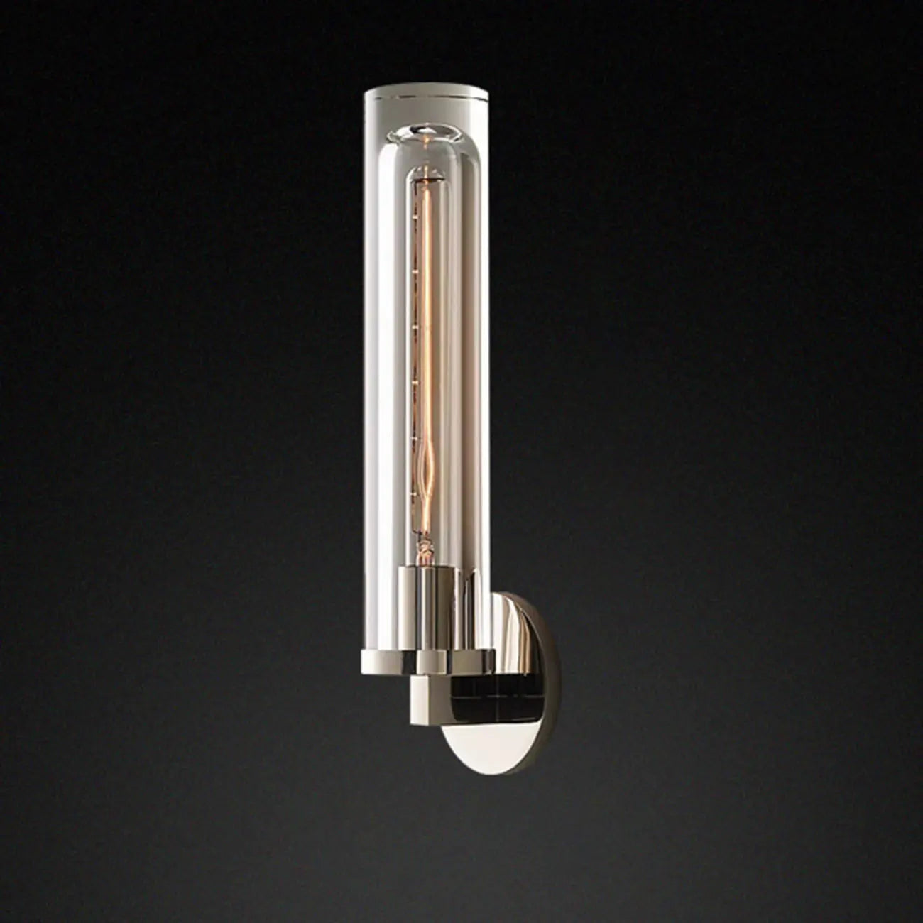 Applique murale moderne cylindrique en métal et cristal, mini-lumière