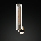 Applique murale moderne cylindrique en métal et cristal, mini-lumière