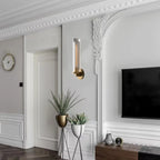 Applique murale moderne cylindrique en métal et cristal, mini-lumière