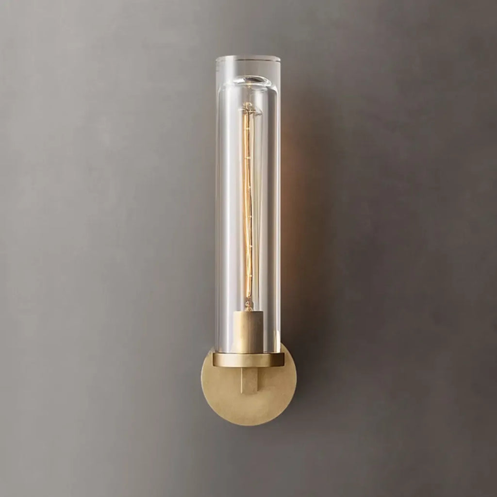 Applique murale moderne cylindrique en métal et cristal, mini-lumière