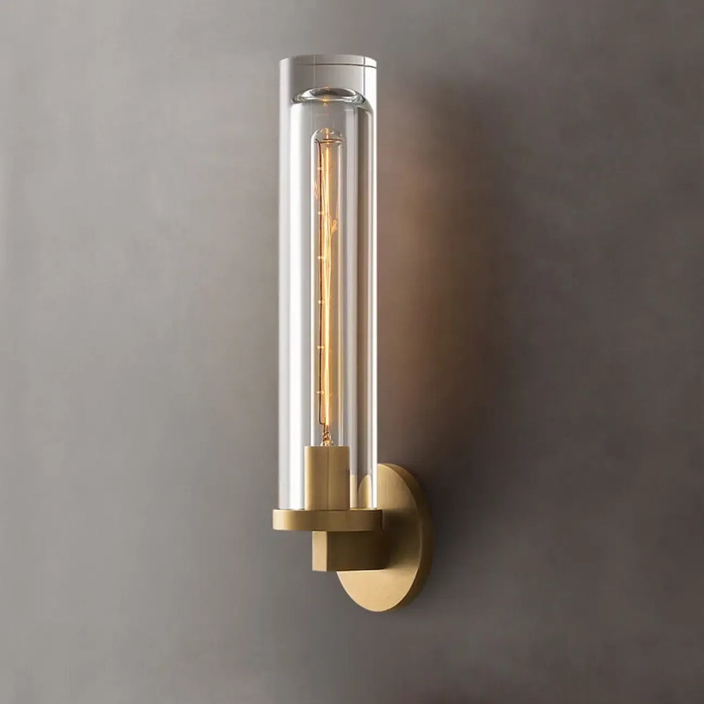 Applique murale moderne cylindrique en métal et cristal, mini-lumière