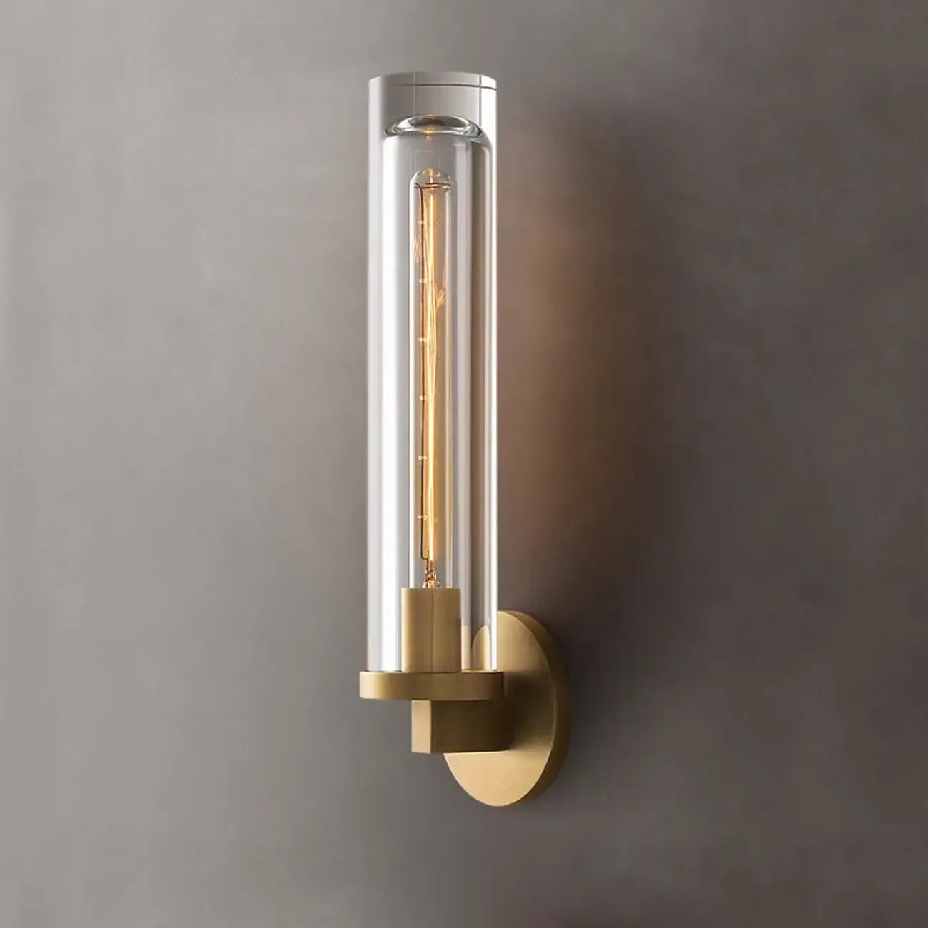 Applique murale moderne cylindrique en métal et cristal, mini-lumière