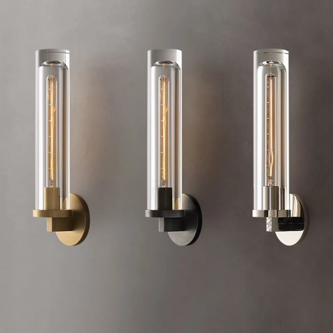 Applique murale moderne cylindrique en métal et cristal, mini-lumière