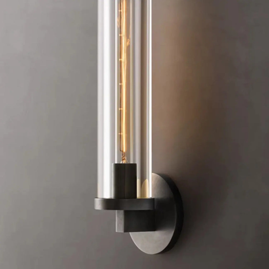 Applique murale moderne cylindrique en métal et cristal, mini-lumière