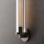 Applique murale moderne cylindrique en métal et cristal, mini-lumière