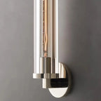 Applique murale moderne cylindrique en métal et cristal, mini-lumière