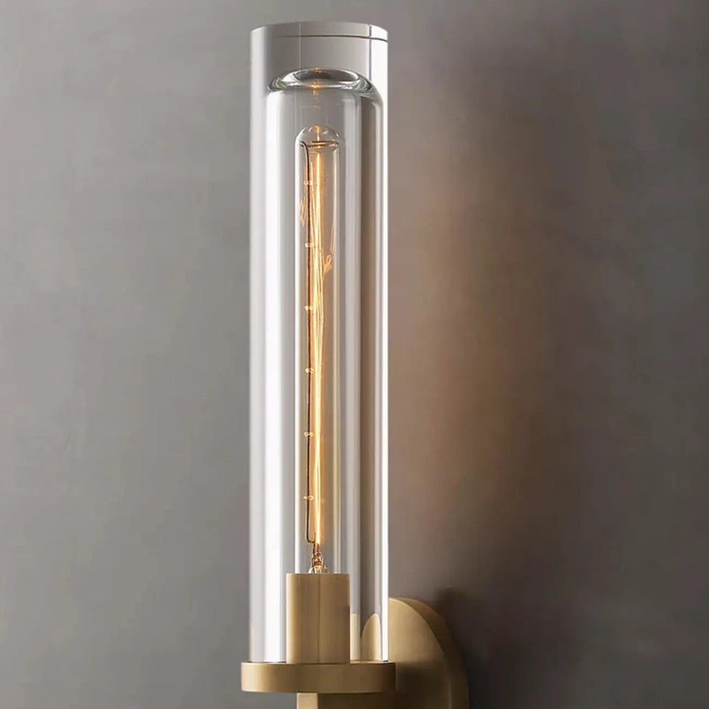 Applique murale moderne cylindrique en métal et cristal, mini-lumière