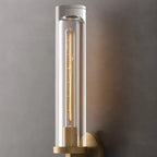 Applique murale moderne cylindrique en métal et cristal, mini-lumière