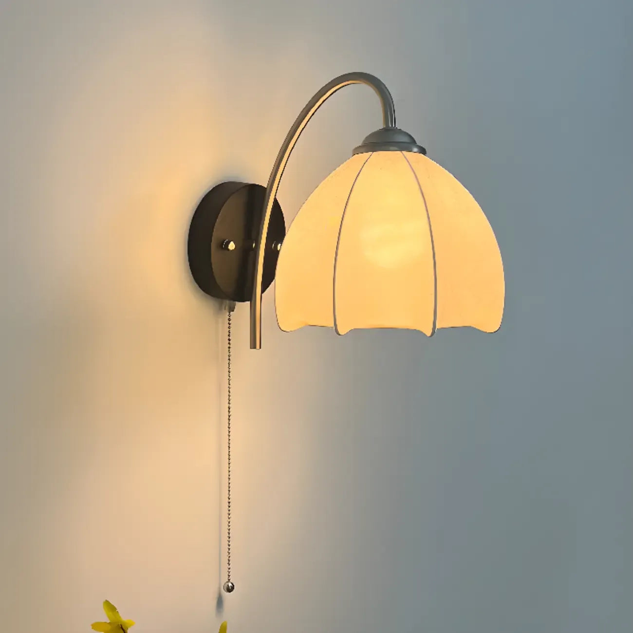 Applique Vintage da 6,5 con Paralume Conico in Tessuto per Camera da Letto