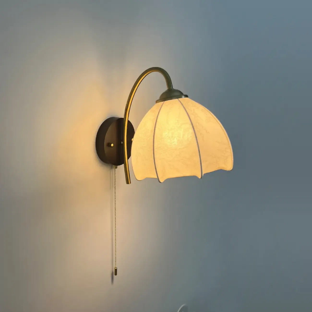 Applique Vintage da 6,5 con Paralume Conico in Tessuto per Camera da Letto