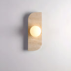 Applique murale moderne en verre et pierre beige avec globe
