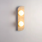Applique murale moderne en verre et pierre beige avec globe