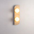 Applique murale moderne en verre et pierre beige avec globe