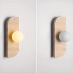 Applique murale moderne en verre et pierre beige avec globe