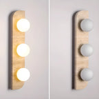 Applique murale moderne en verre et pierre beige avec globe