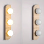 Applique murale moderne en verre et pierre beige avec globe