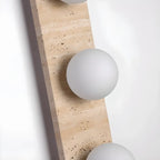Applique murale moderne en verre et pierre beige avec globe