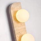 Applique murale moderne en verre et pierre beige avec globe