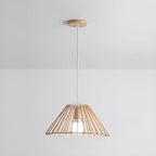 Suspension géométrique moderne en bois à 2 lumières pour salle à manger