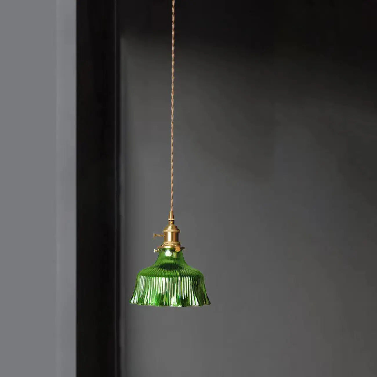 Suspension moderne en verre vert, réglable, pour cuisine/salle à manger