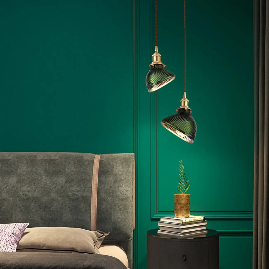 Suspension moderne en verre vert, réglable, pour cuisine/salle à manger