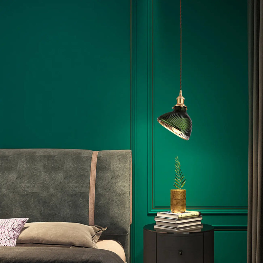 Suspension moderne en verre vert, réglable, pour cuisine/salle à manger