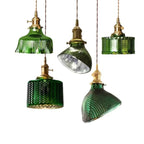Suspension moderne en verre vert, réglable, pour cuisine/salle à manger