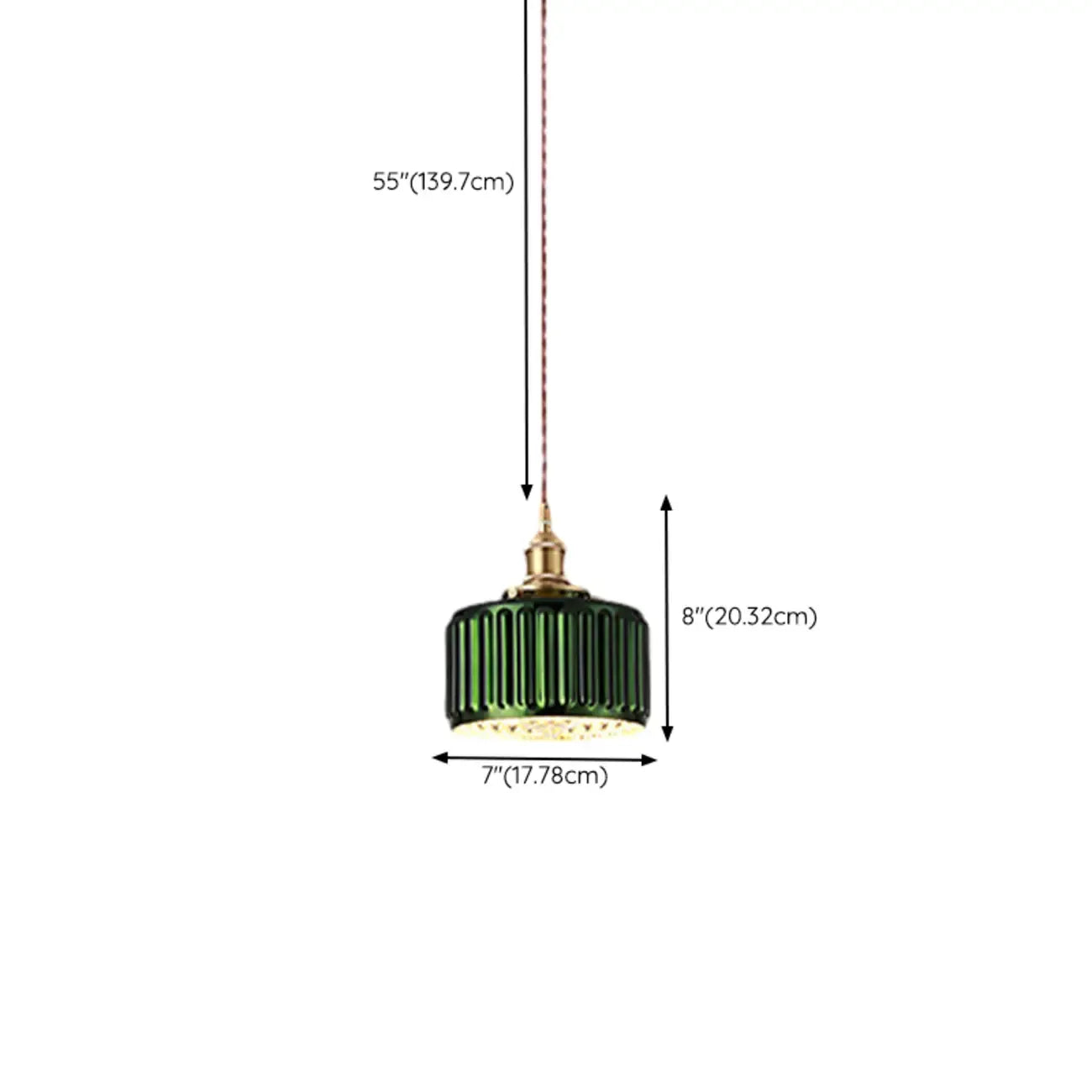 Suspension moderne en verre vert, réglable, pour cuisine/salle à manger